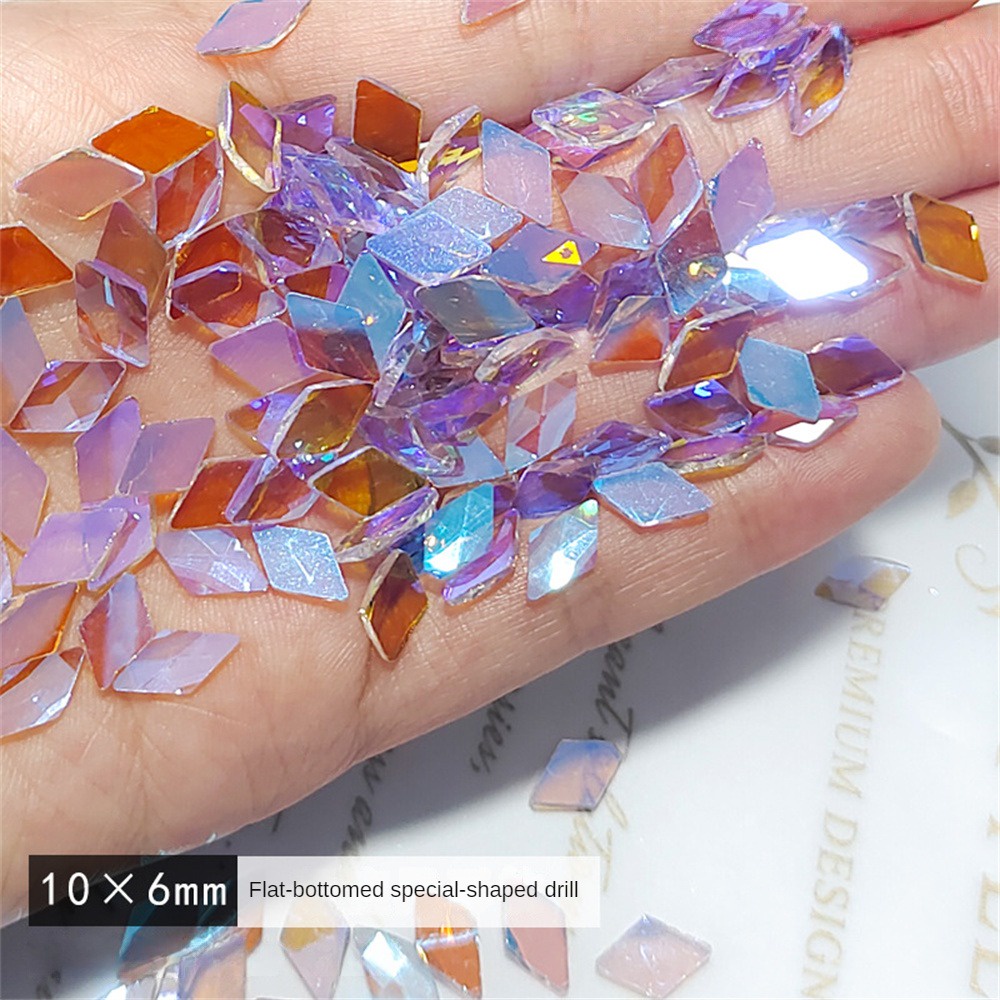 ⭐IN STOCK Tím Rock Crystal Nail Art Trang trí nâng cao móng tay Trang trí móng tay Nhiều lựa chọn Trang sức kim cương giả trang trí móng tay Hỗn hợp màu Trang trí móng tay ⭐cocomall12