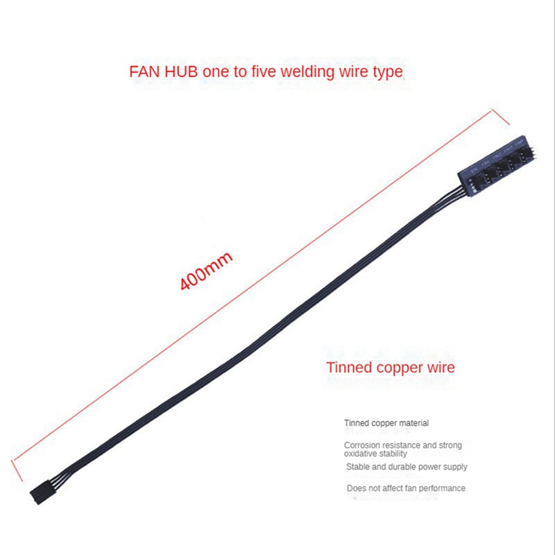 Cáp Chia Cổng Quạt Tản Nhiệt 40cm 1 Sang 5 4-Pin Molex TX4 PWM Cho PC