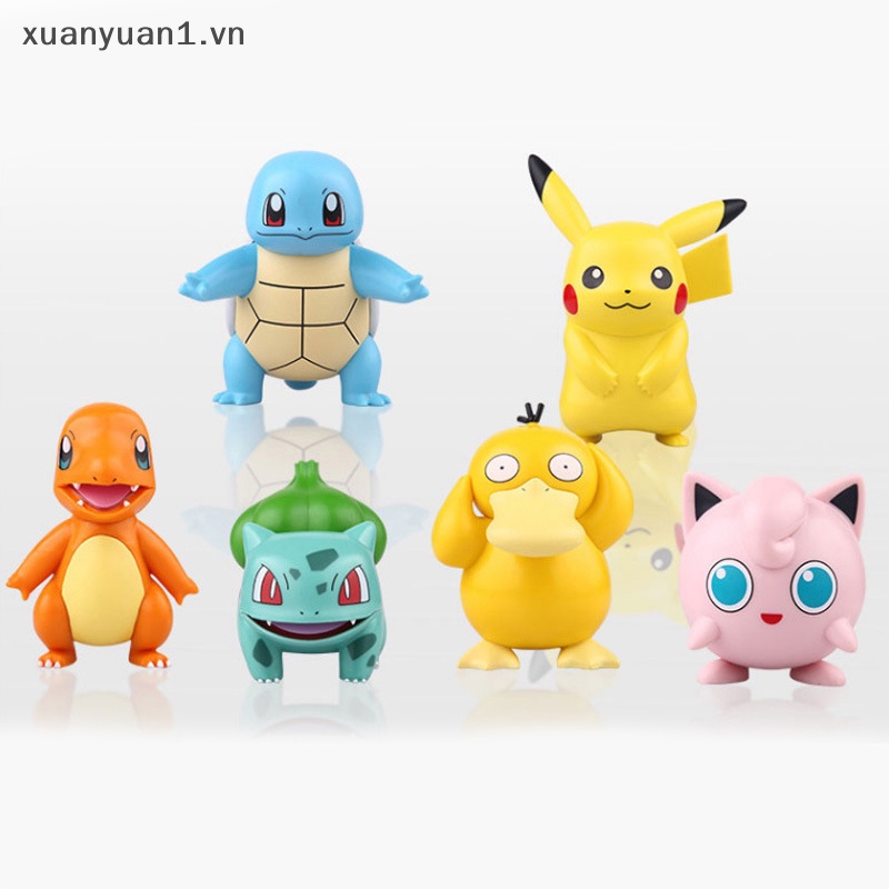 Mô Hình Nhân Vật Hoạt Hình Pikachu Bulbasaur Charmander Bằng PVC