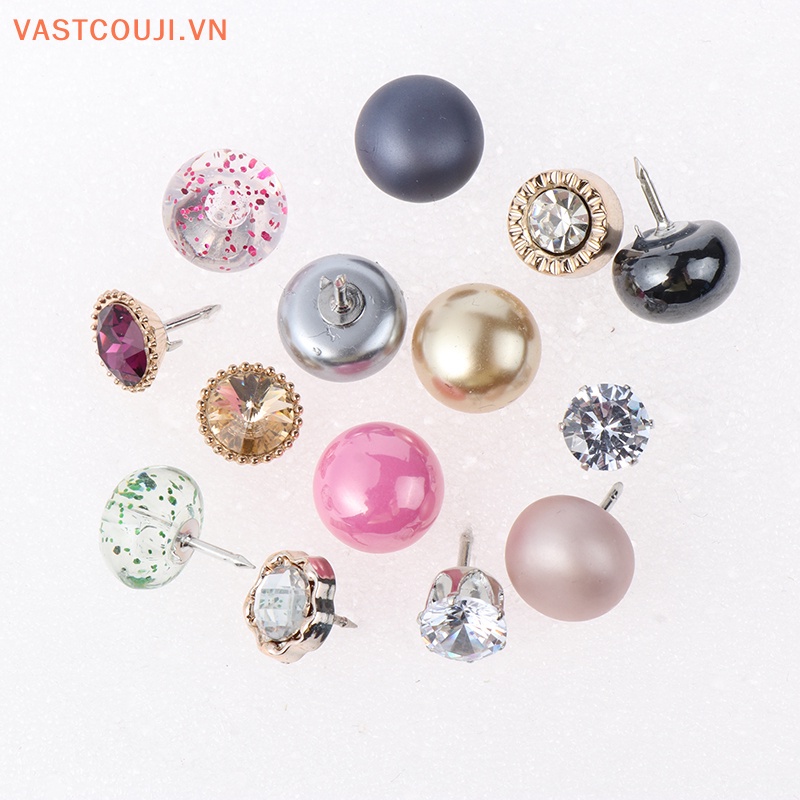 Set 10 Ghim Cài Áo Đính Ngọc Trai Tròn Chống Chói Cho Nữ