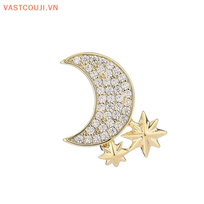 Ghim Cài Áo Hình Trăng Sao Đính Đá Thanh Lịch Cho Nữ
