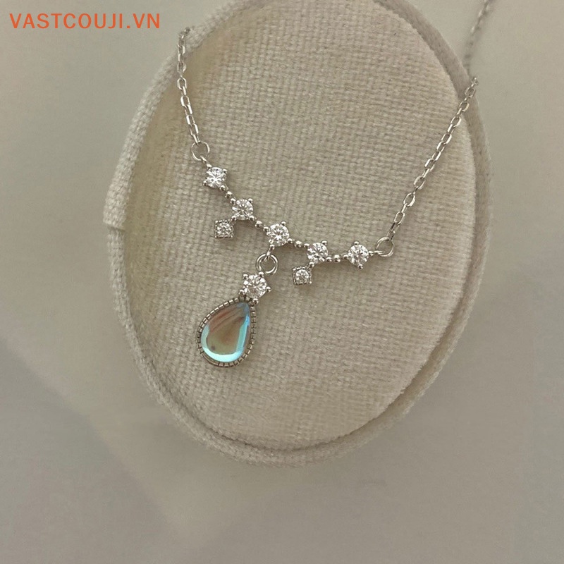 Vòng cổ Mặt Đá Mặt Trăng Hình Giọt Nước Sáng Tạo Thời Trang Cho Nữ