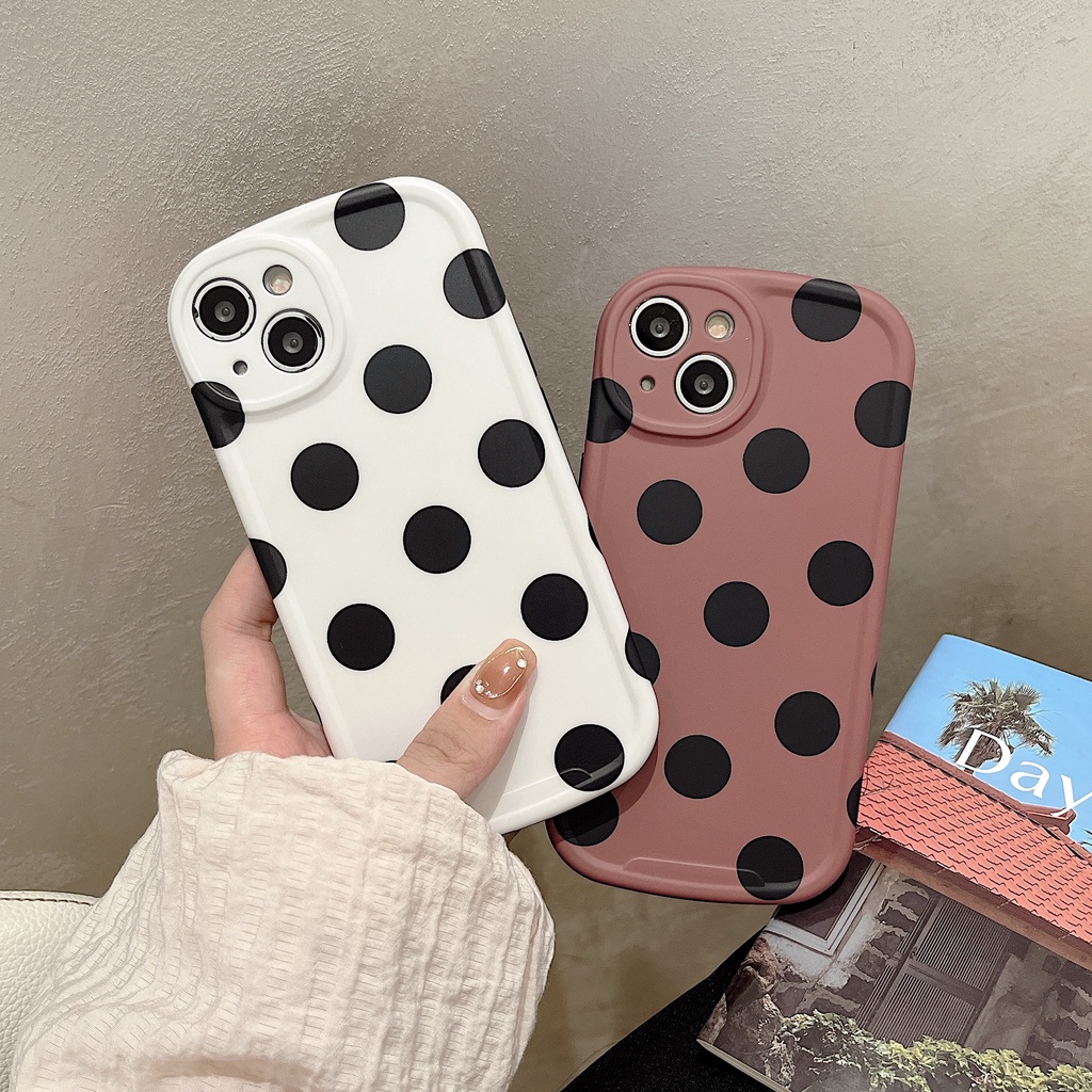 Ốp Điện Thoại TPU Chống Sốc Họa Tiết Chấm Bi Cho IPhone 14 13 12 11 Pro Max
