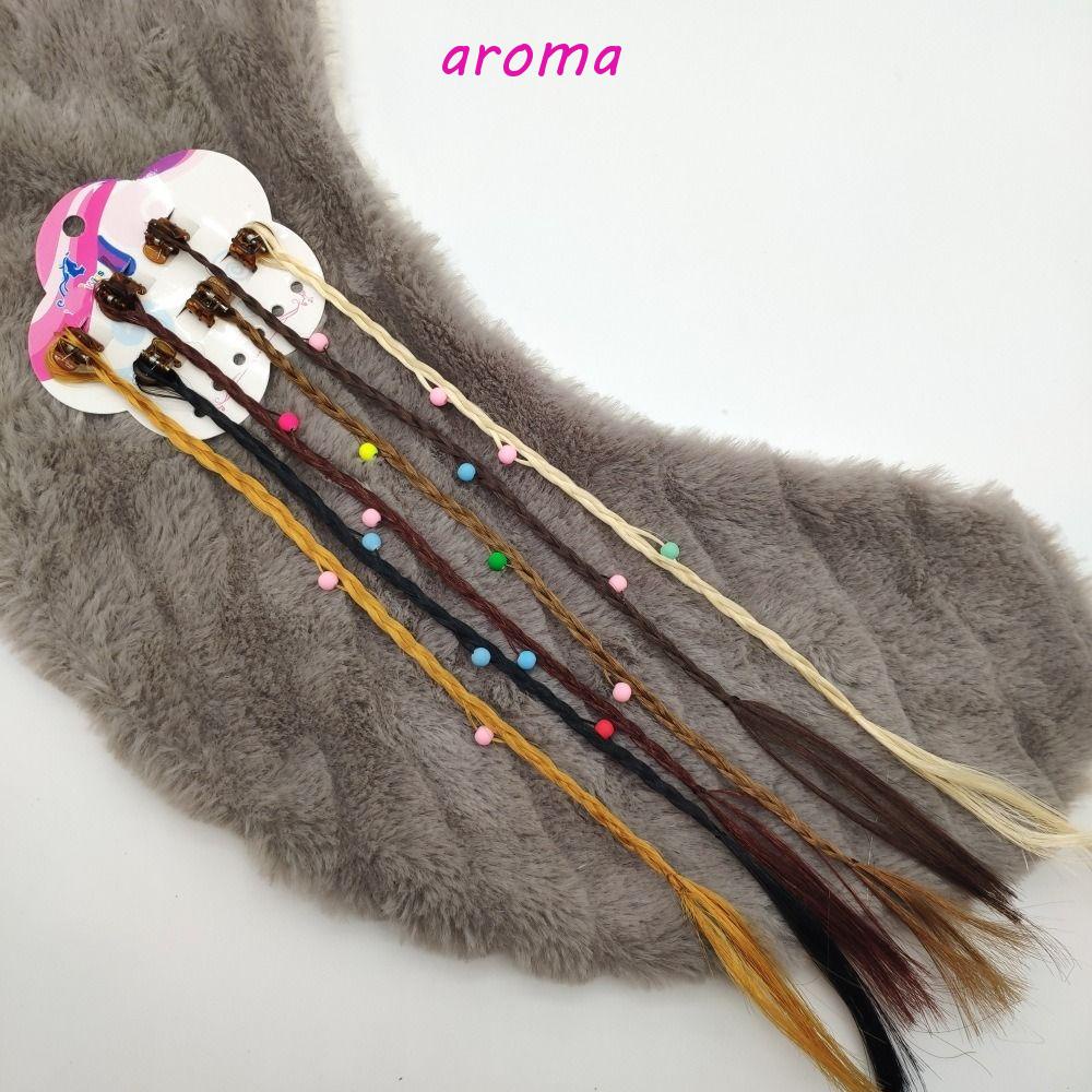 AROMA Set 6 Tóc Giả Bện Bằng Sợi Tổng Hợp Nhiều Màu Sắc Dễ Thương Dành Cho Bé Gái