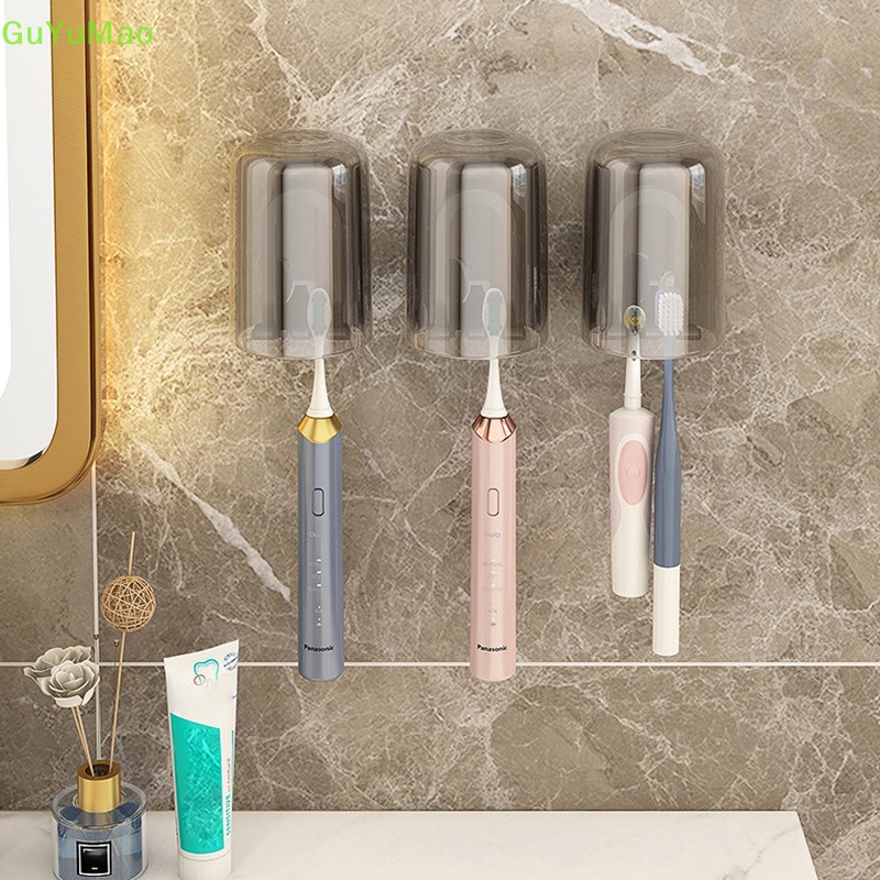 Giá Đỡ Bàn Chải Đánh Răng / Cốc Đánh Răng Bằng Hợp Kim Nhôm Trong Suốt Gắn Tường Không Đục Lỗ Cho Phòng Tắm PRTA