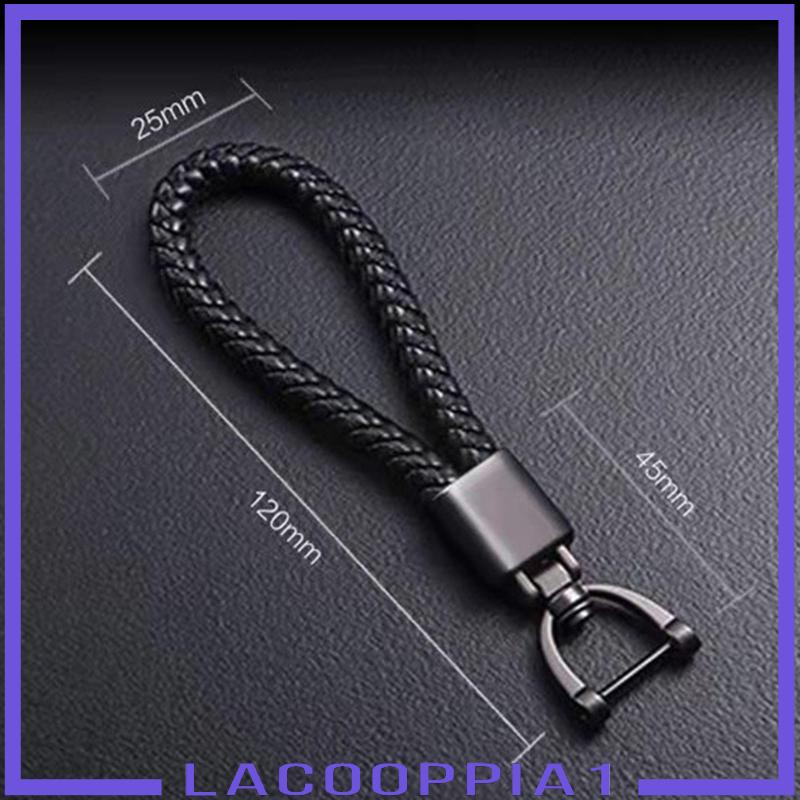 Móc Khóa Da PU Hình Chữ D Màu Đen Dành Cho Nam Nữ