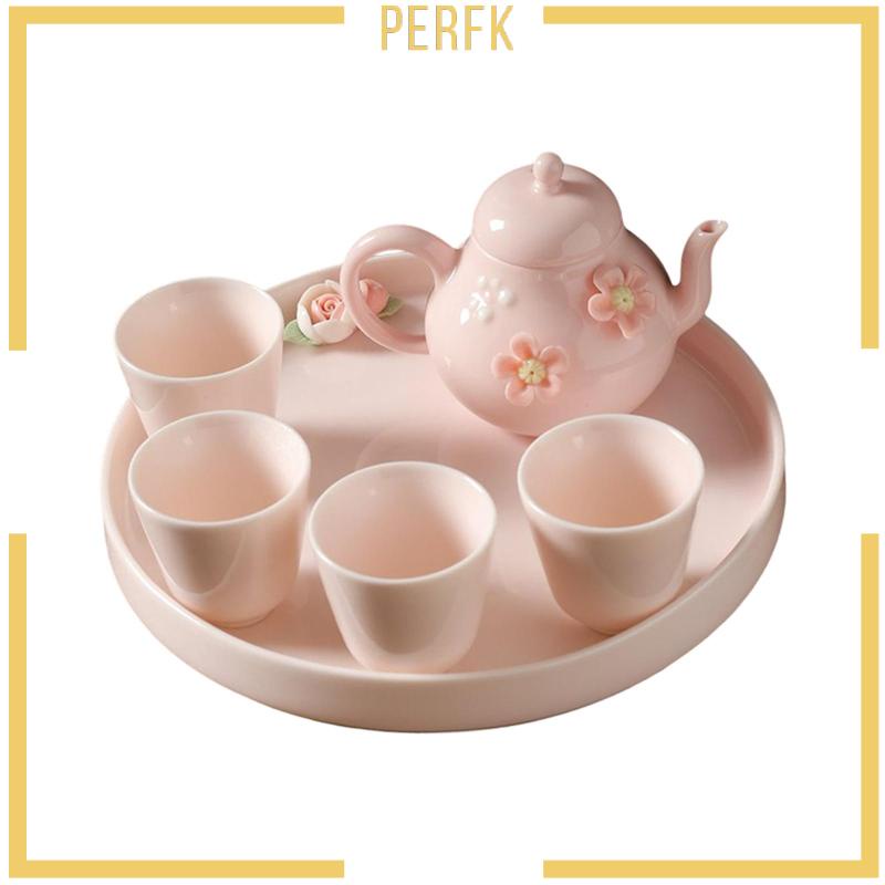 Bộ Ấm Trà Bằng Gốm Bền Họa Tiết Dễ Thương Phong Cách Trung Hoa Sturdy