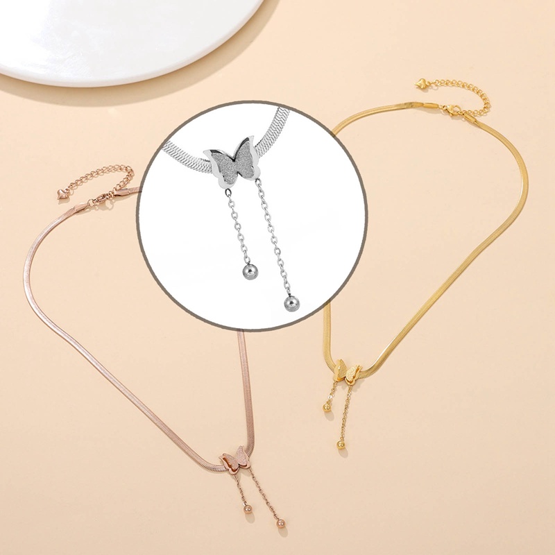 Ygt Vòng Cổ Choker Bằng Thép Không Gỉ Mặt Hình Bướm Phong Cách Bohemia Thời Trang Dành Cho Nữ