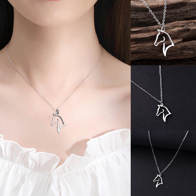 Ygt Vòng cổ Mặt Hình Đầu Ngựa Bằng Thép Không Gỉ Thời Trang Dành Cho Nam Và Nữ