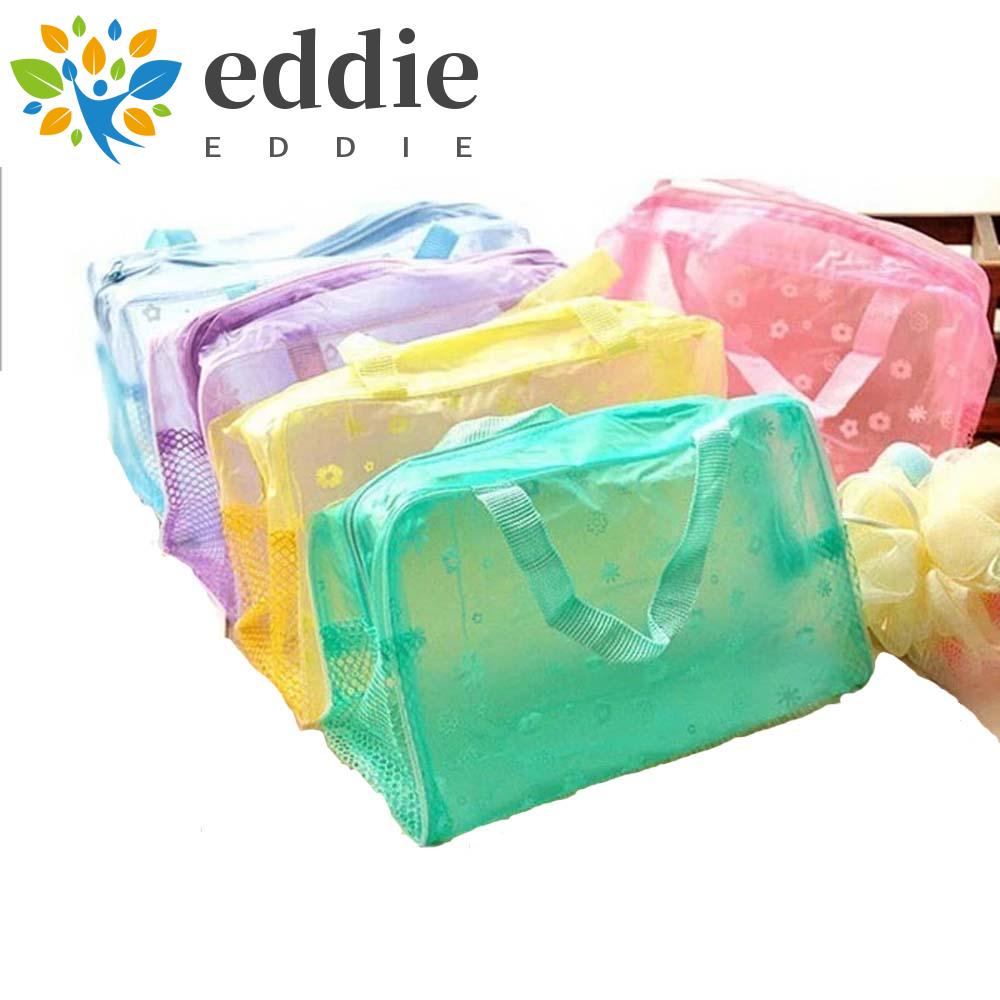 26EDIE Túi Đựng Mỹ Phẩm Du Lịch Bằng Nhựa PVC In Họa Tiết Hoa Có Khóa Kéo Đựng Điện Thoại