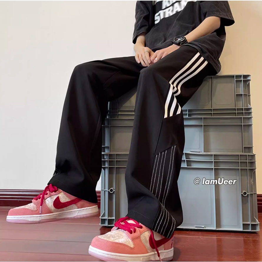 Quần Dài Vải Lụa Lạnh Mỏng Nhanh Khô Ống Rộng Thời Trang Mùa Hè Cho Nam