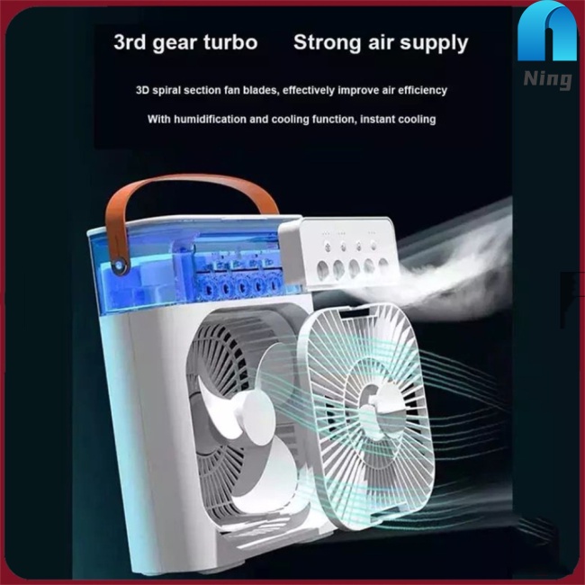 Quạt Điều Hòa Làm Mát Phun Sương 6 Inch Với 3 Tốc Độ 5 7 Màu Sắc Khác Nhau