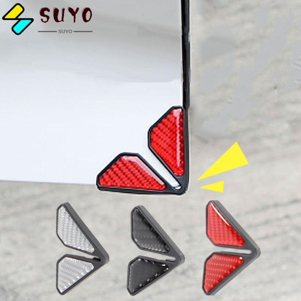 SUYO Bộ 2 Miếng Dán Bảo Vệ Góc Cửa Xe Hơi Chống Va Chạm Chống Trầy Xước Bằng Chất Liệu PVC Sợi Carbon