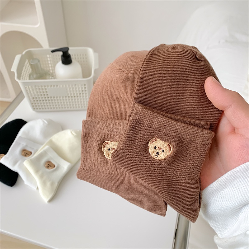 Vớ Mỏng Thêu Hình Gấu Dễ Thương Thời Trang Mùa Hè Cho Nữ