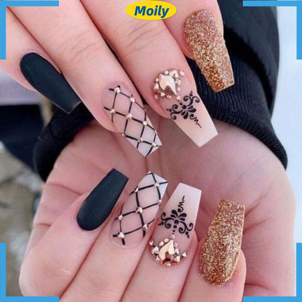 MOILYVN Bộ Móng Tay Giả Che Phủ Toàn Diện Có Thể Tháo Rời DIY