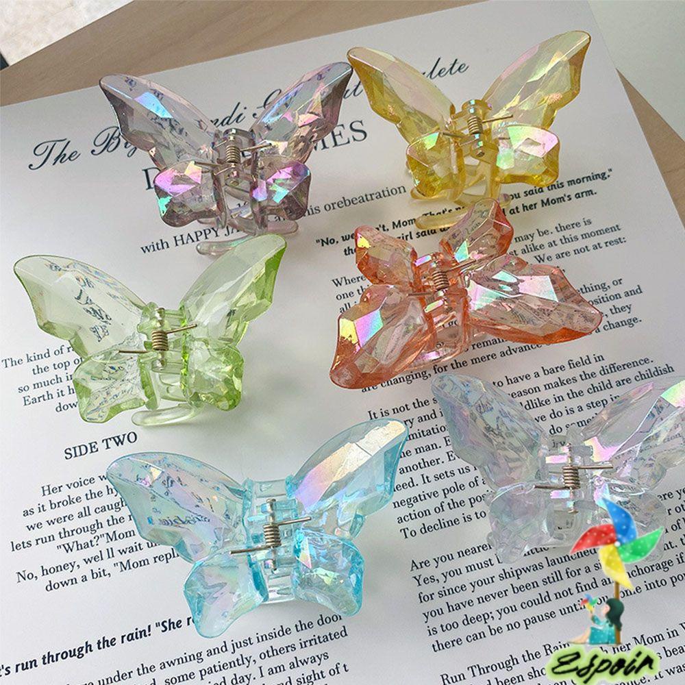 ESPO Kẹp Tóc Càng Cua Bằng Acrylic Trong Suốt Hình Bướm Thời Trang Mùa Hè