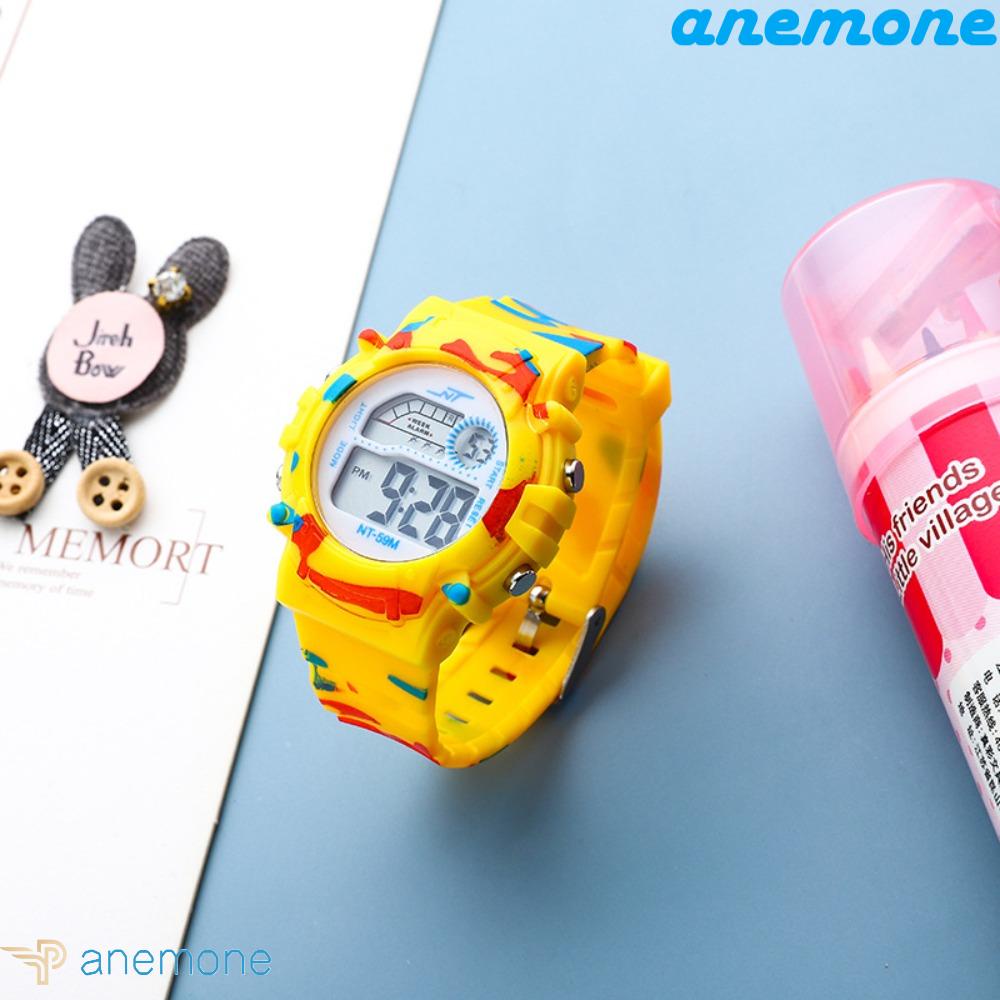 ANEMONE Đồng Hồ Dạ Quang Bằng Thép Không Gỉ Chống Nước Họa Tiết Rằn Ri Sáng Tạo Cho Bé Gái