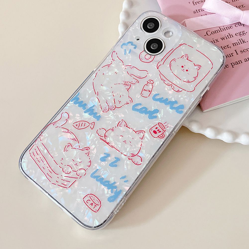 Ốp Điện Thoại TPU Dẻo Màu Laser Họa Tiết Hoạt Hình Chú Mèo Dễ Thương Chống Sốc Cho IPhone 11 12 13 14 Pro Max