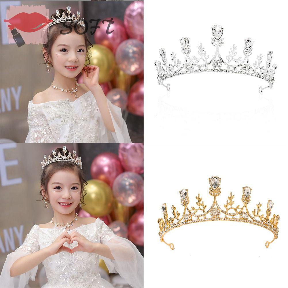 SOFTNESS Vương Miện Đính Đá Pha Lê Phong Cách Baroque Thời Trang Cho Nữ