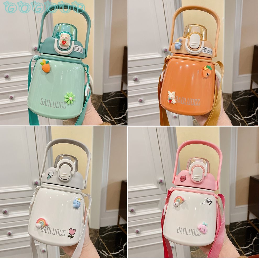 GOGOUP Bình Nước Giữ Nhiệt 650ml Bằng Thép Không Gỉ Dễ Thương Xinh Xắn