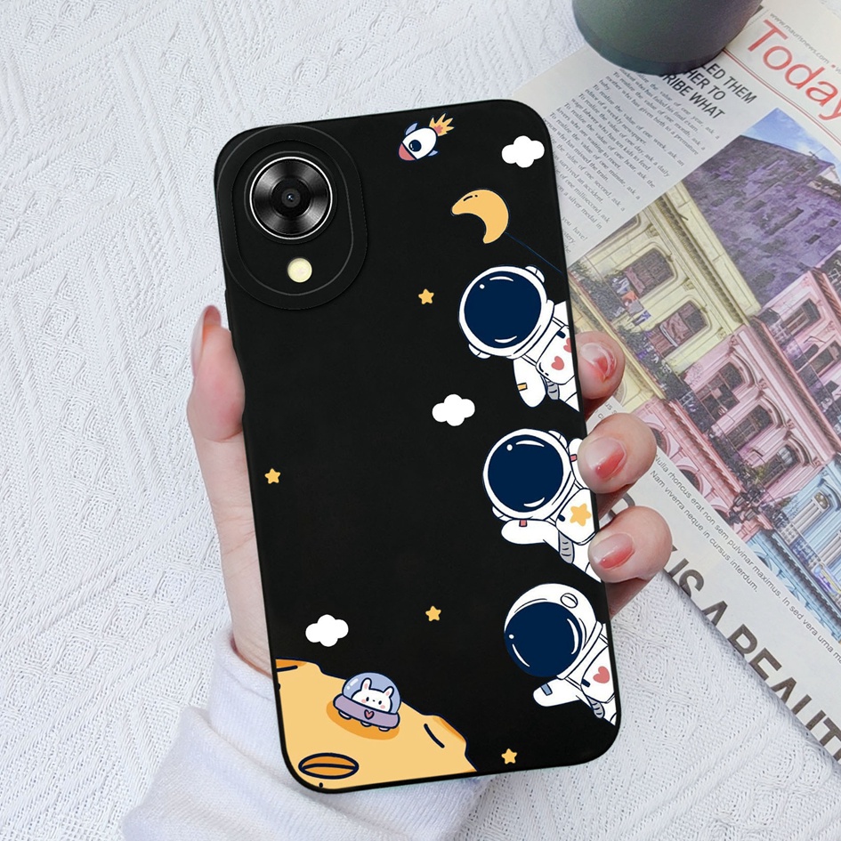 Ốp Điện Thoại Silicon Dẻo Vuông Họa Tiết Phi Hành Gia / Quả Bơ Dễ Thương Cho Oppo A17 A17K Oppo A 17 A17 K CPH2471