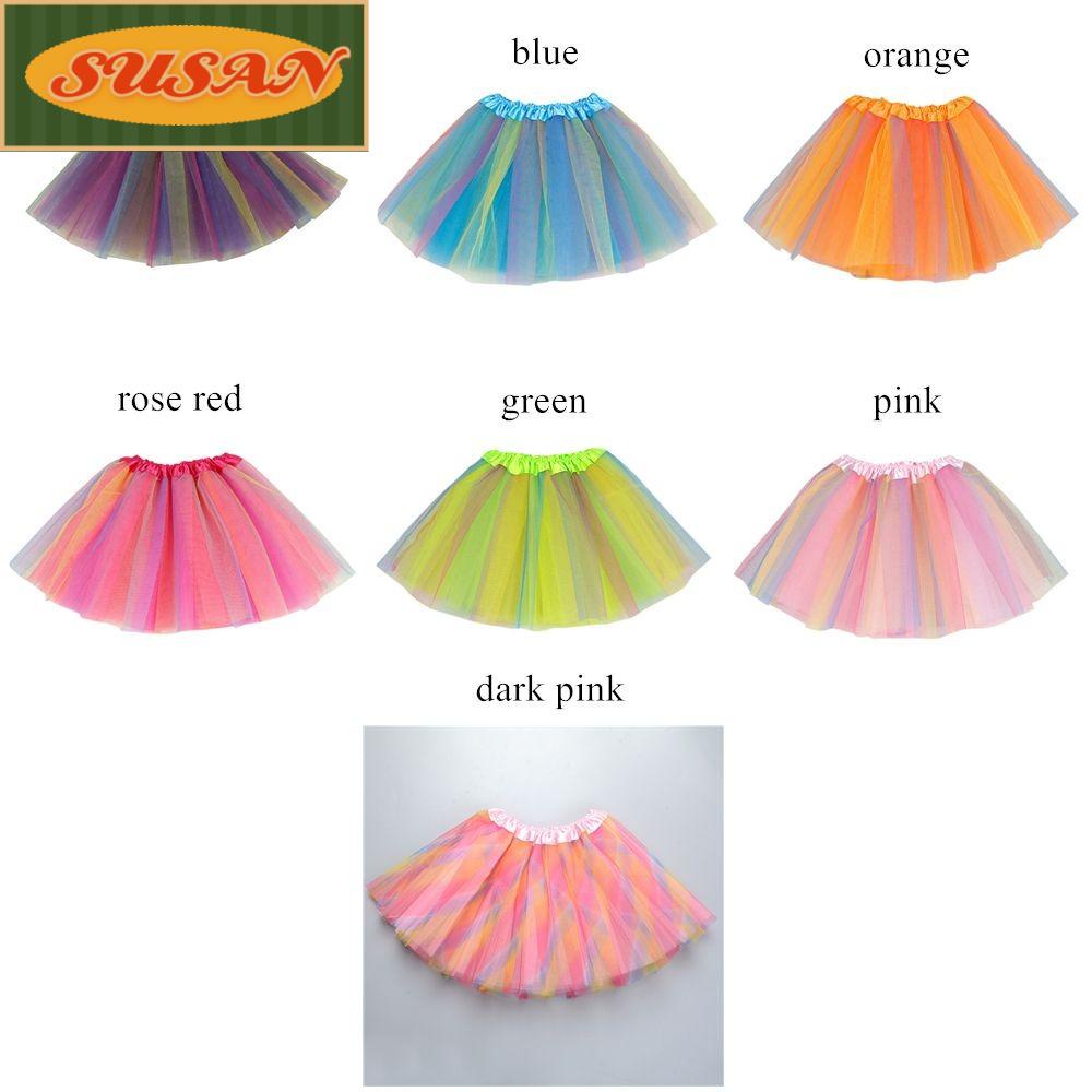SUSANS Đầm Xoè Tutu Màu Sắc Cầu Vồng Thiết Kế Hợp Thời Trang Cho Bé (2 -