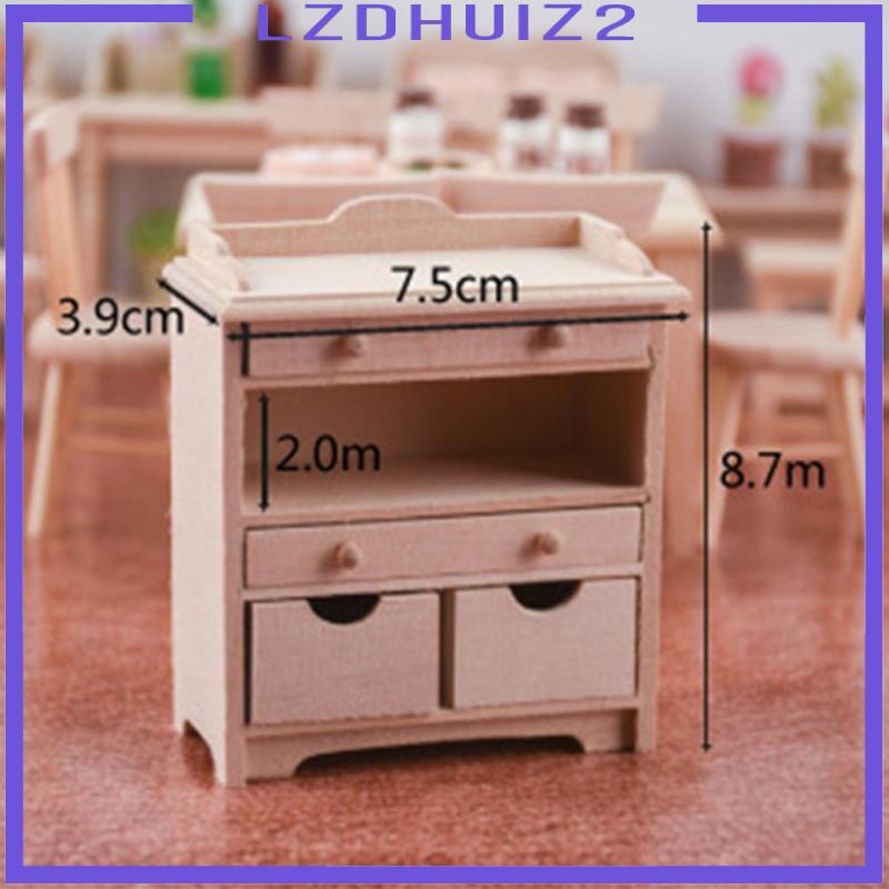 Tủ Gỗ Mini 12th Kèm Ngăn Kéo Dùng Để Trang Trí Nhà Búp Bê