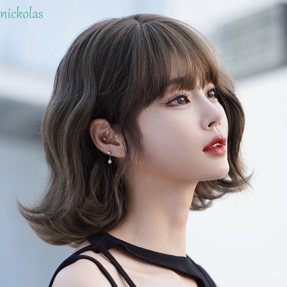 NICKOLAS Tóc Giả Nối Dài Xoăn Tự Nhiên Bằng Sợi Tổng Hợp Chất Lượng Cao