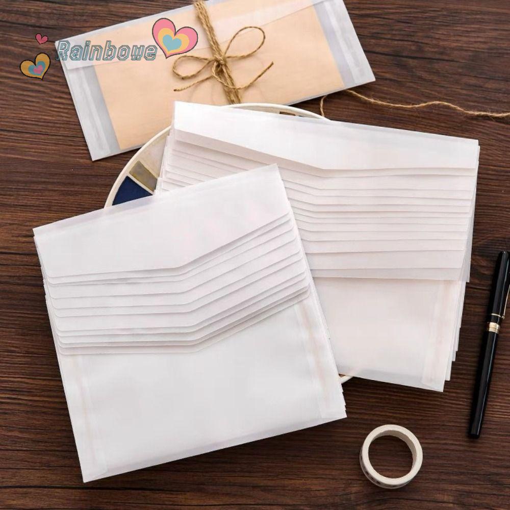 RAINBOW Set 200 Phong Bì Trong Suốt Kích Thước 3.9X2.8 Inches Trang Trí Tiệc Cưới