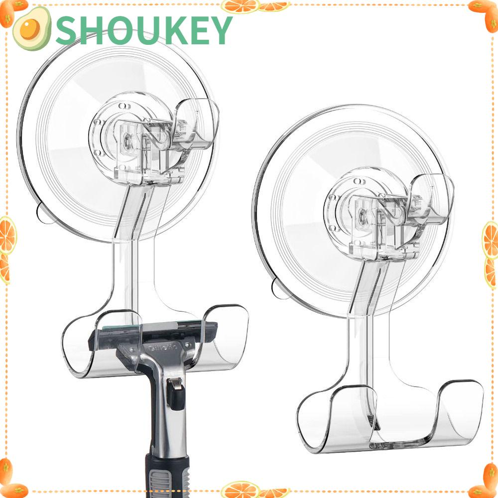 SHOUKEY Set 2 Móc Treo Đồ Dùng Nhà Tắm / Nhà Bếp Bằng Nhựa Có Giác Hút Chân Không