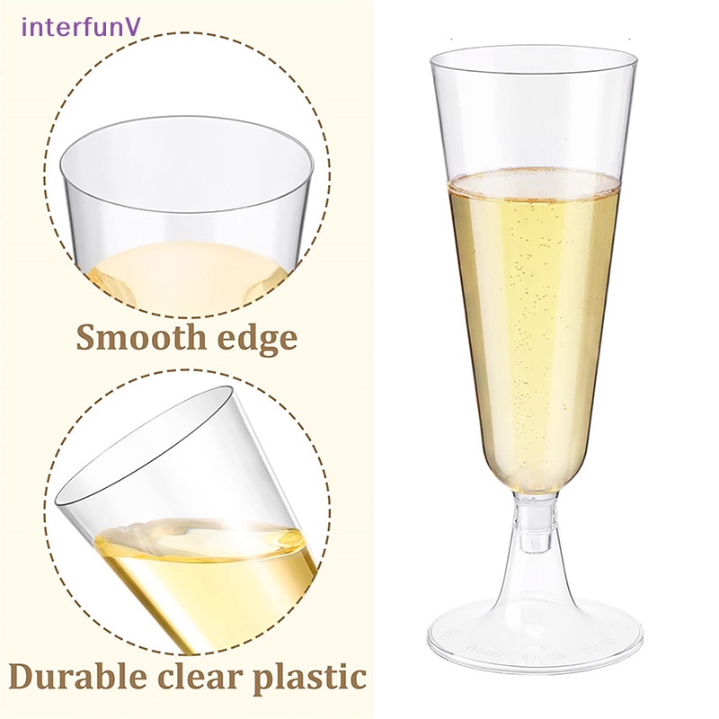 Set 6 Ly Uống Rượu Sâm Panh Bằng Nhựa Trong Suốt Dùng Một Lần