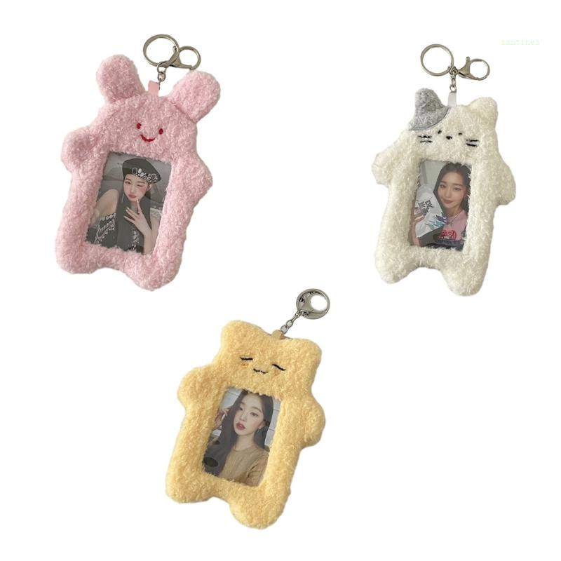 Móc Khóa Hình Thỏ / Mèo / Bơ Hoạt Hình Nhồi Bông Đáng Yêu