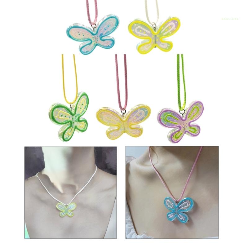 Vòng cổ Mặt Hình Bướm Nhiều Màu Sắc Ngọt Ngào Thời Trang