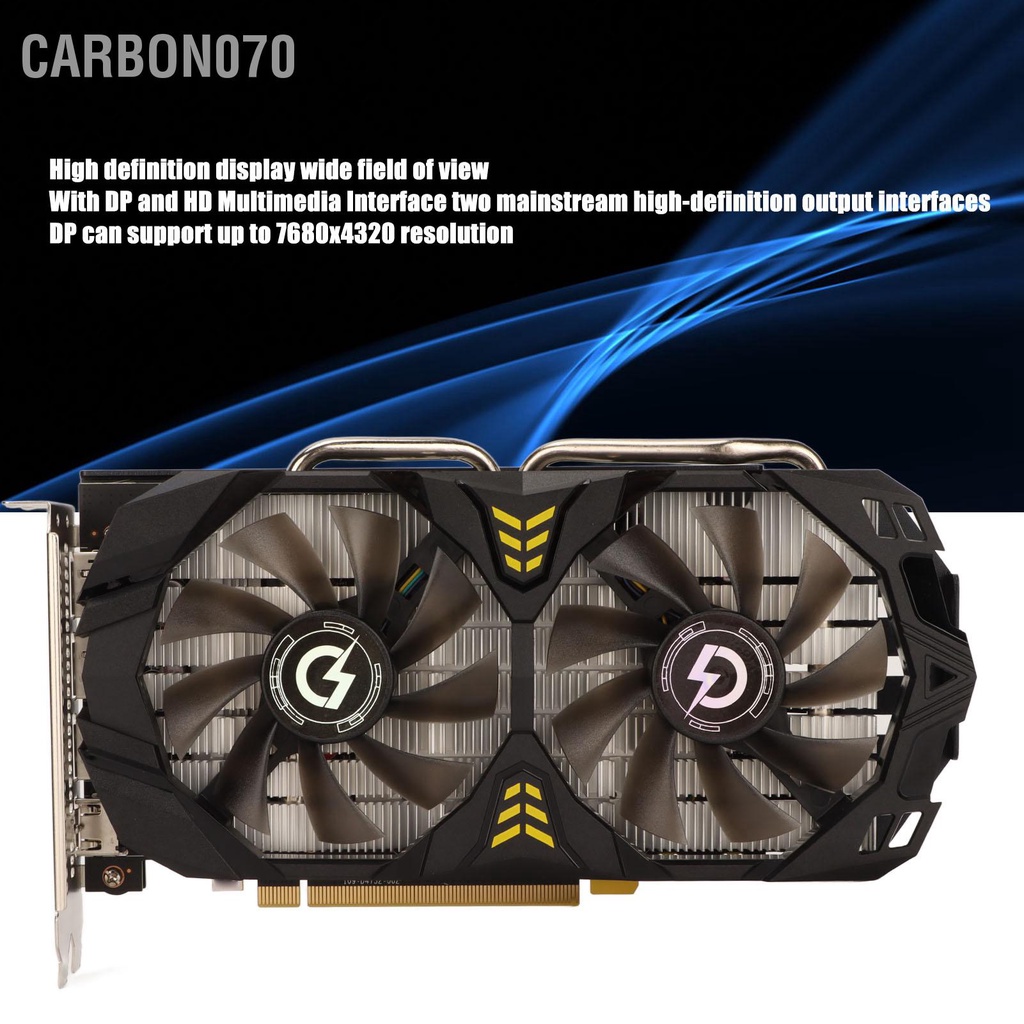 Carbon070 RX580 8GD5 GDDR5 Card đồ họa 1244MHz 7000MHz 256bit Hỗ trợ Giao diện đa phương tiện 3 DP HD Thẻ chơi game cho máy tính