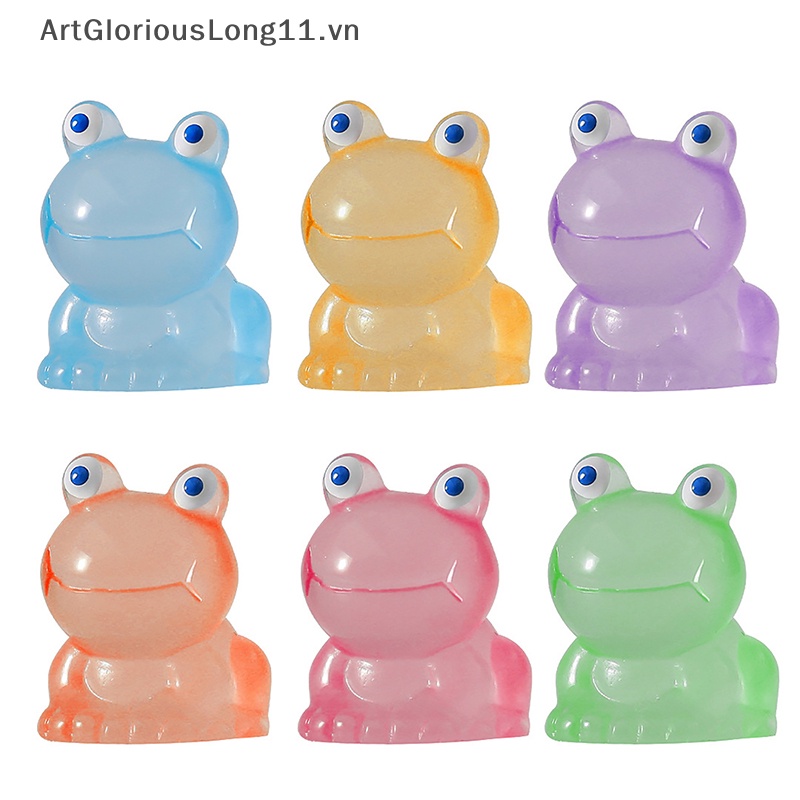 Set 1 / 5 Chú Ếch Hoạt Hình Mini Dạ Quang Trang Trí Bảng Điều Khiển Xe Hơi