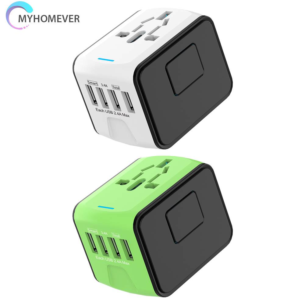 Ổ CắM SạC 4 CổNg Usb TiệN DụNg Cho AU UK EU US