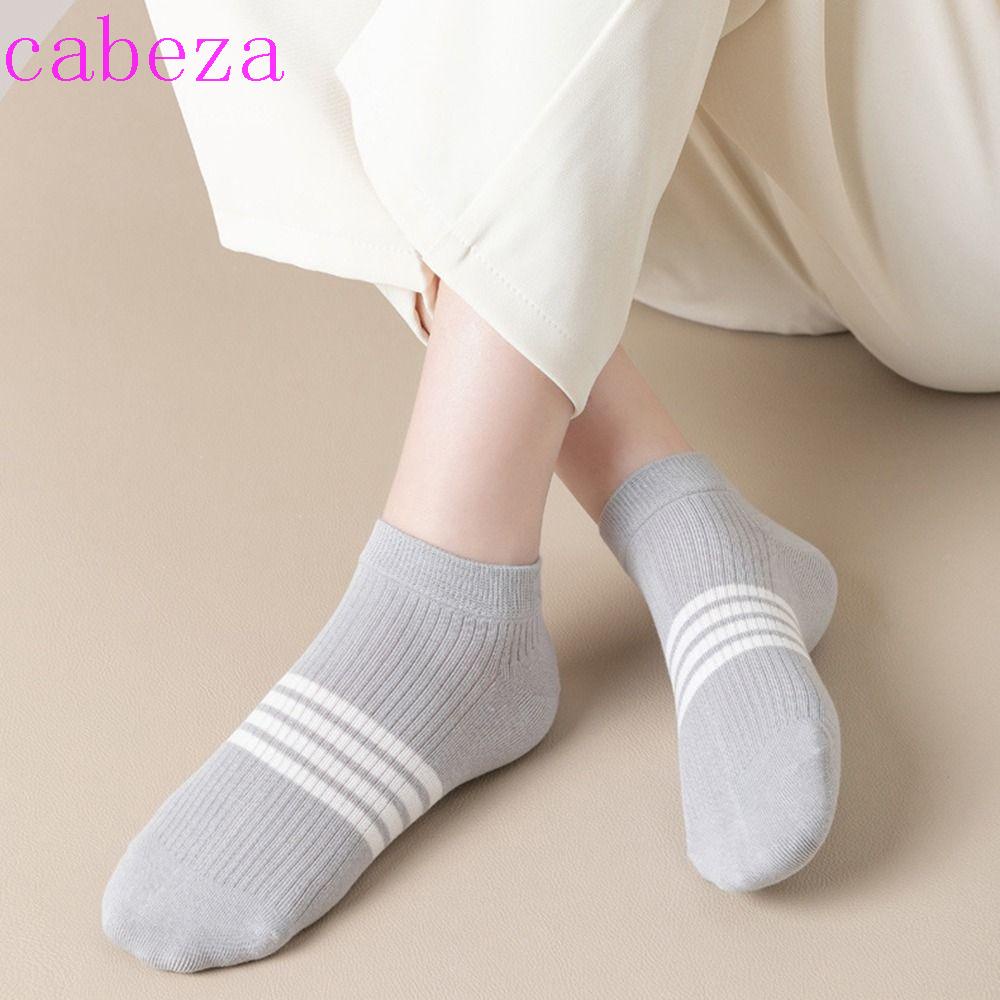 CABEZA Vớ Thuyền Họa Tiết Kẻ Sọc Đơn Giản Thoải Mái Thấm Hút Mồ Hôi Mùa Hè Cho Nữ