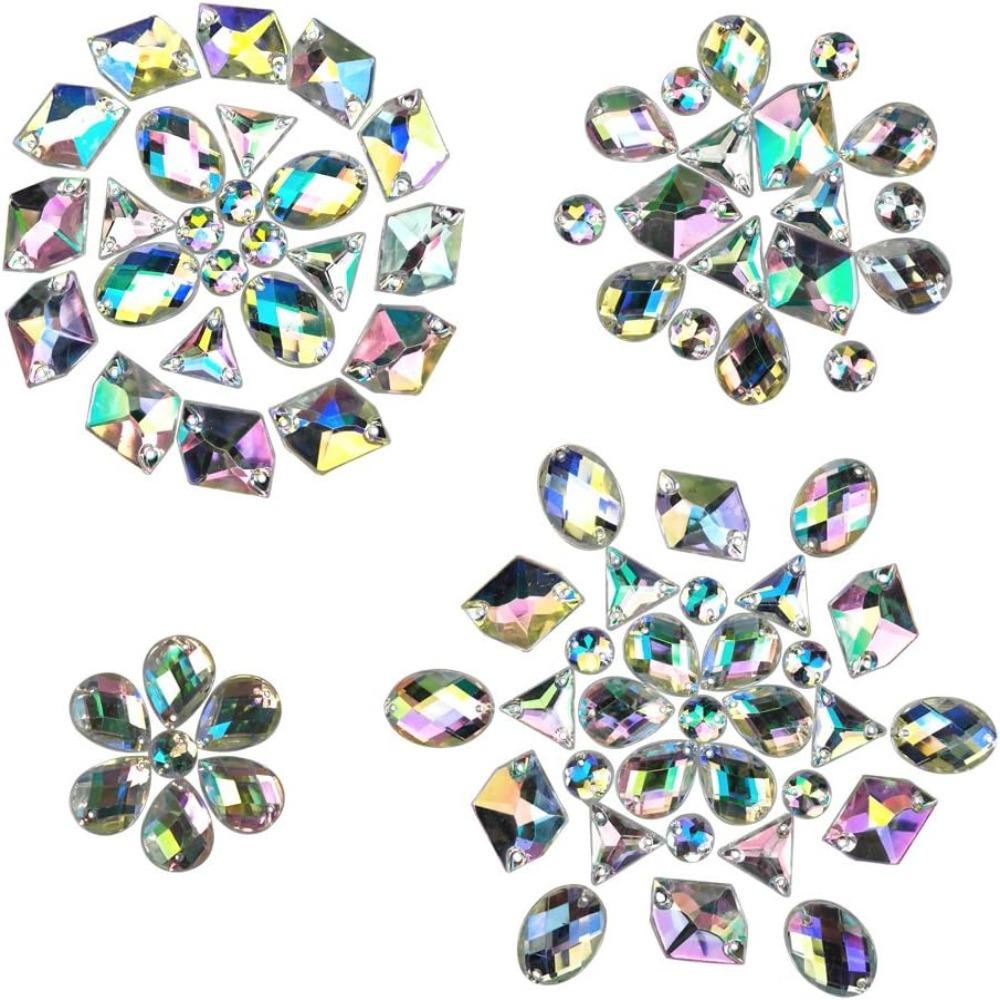 WATTLE Set 800 Viên Đá Acrylic Trong Suốt Nhiều Hình Dạng Dùng Trang Trí Giày
