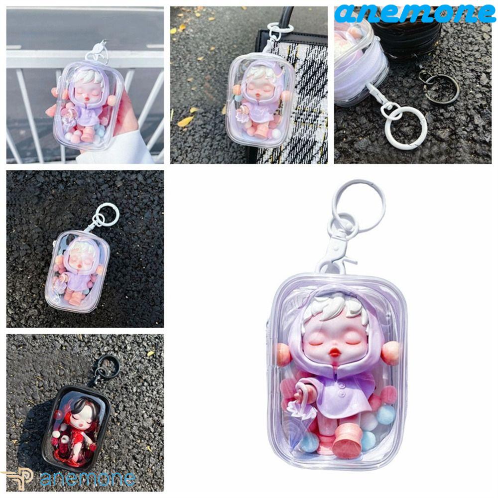 ANEMONE Túi Đựng Búp Bê Bằng PVC Trong Suốt Chống Bụi Có Móc Khóa Tiện Dụng