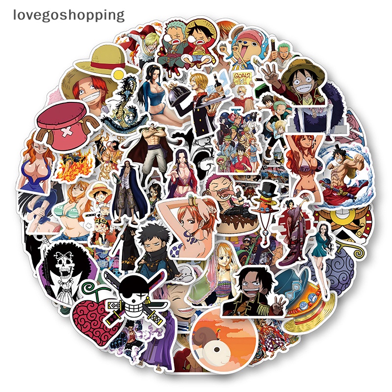 Set 48 / 50 / 60 Miếng Dán Hoạt Hình Luffy Trang Trí Điện Thoại / Máy Tính / Ván Trượt
