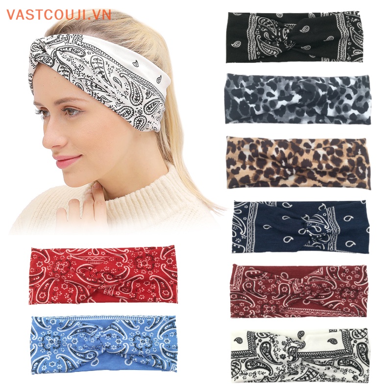 Băng Đô Bandana Vải Cotton Co Giãn In Họa Tiết Dùng Rửa Mặt / Trang Điểm / Chơi Thể Thao / Làm Đẹp