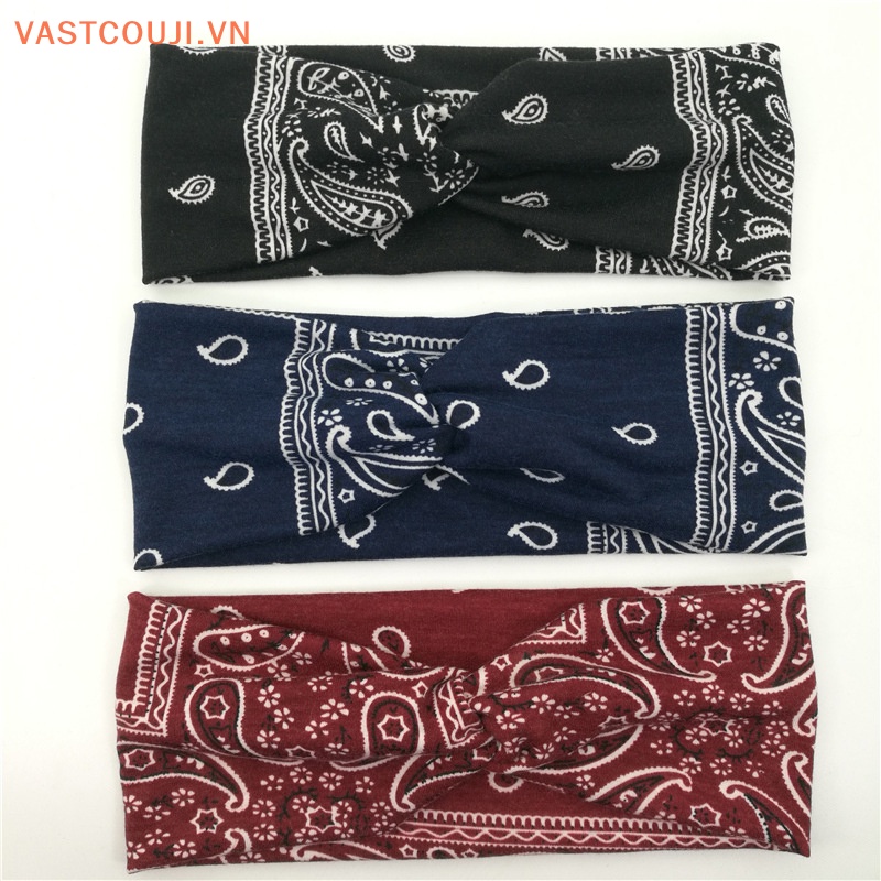 Băng Đô Bandana Vải Cotton Co Giãn In Họa Tiết Dùng Rửa Mặt / Trang Điểm / Chơi Thể Thao / Làm Đẹp