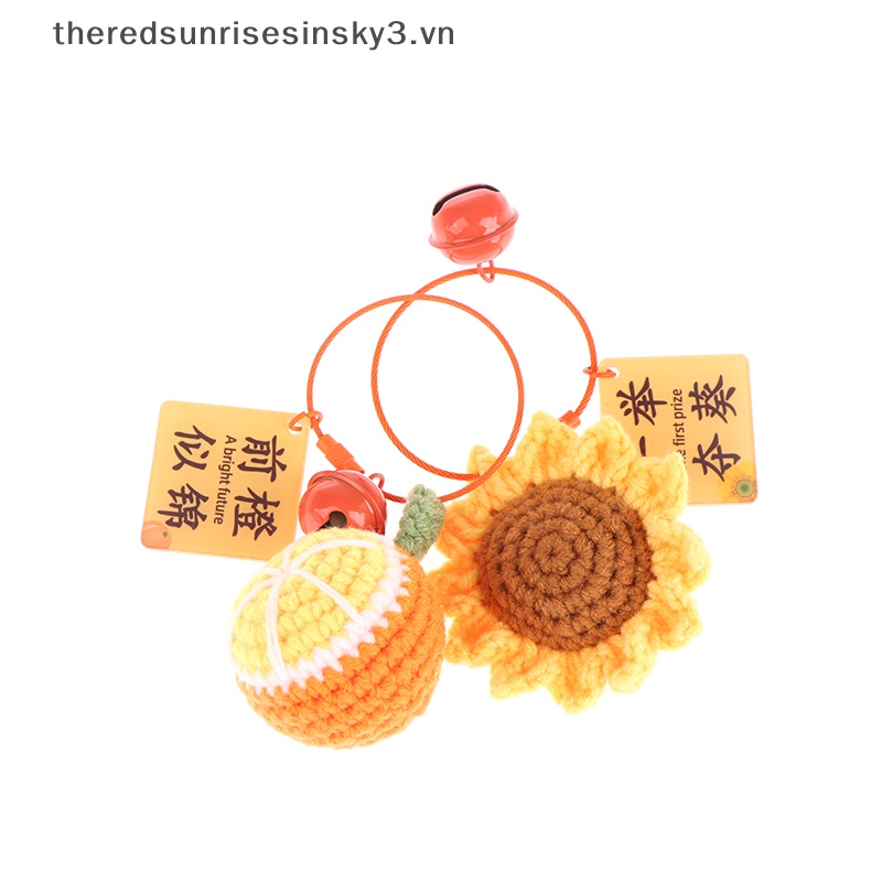 Móc Khóa Hình Hoa Hướng Dương Đan Len Thủ Công Sáng Tạo Lưng