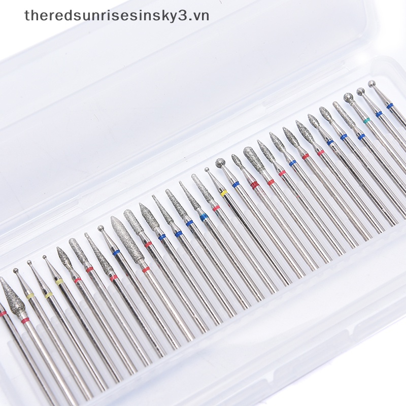 Bộ 30 Mũi Khoan Kim Cương 3 / 32 '' Cắt Móng Tay Thời Trang