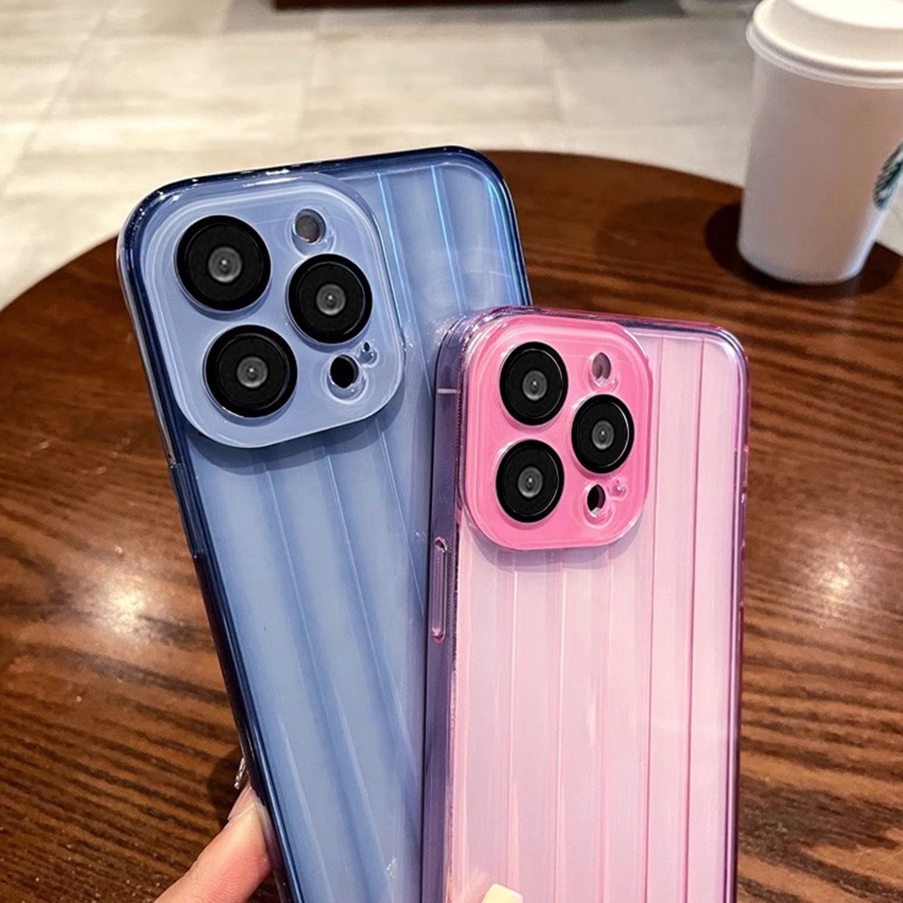 Ốp Điện Thoại TPU Dẻo Họa Tiết Kẻ Sọc Màu Trơn Đơn Giản Chống Trầy Cho IPhone 11 12 13 14 Pro Max