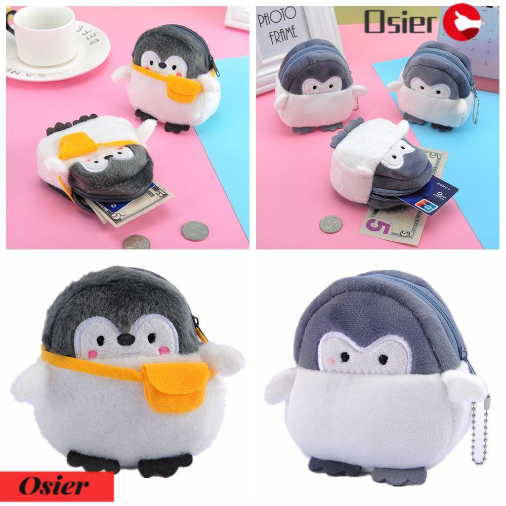 OSIER1 Ví Đựng Tiền Xu Hình Chim Cánh Cụt Hoạt Hình Dễ Thương Ốp