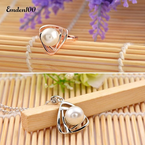 Bộ Trang Sức Đính Ngọc Trai Nhân Tạo Thời Trang Dành Cho Nữ