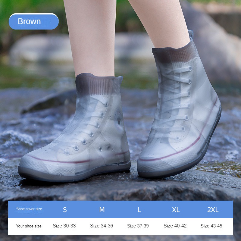 Vỏ Bọc Giày Đi Mưa Cổ Cao Bằng Silicon Dày Dặn Chống Trượt Chống Thấm Nước Tiện Dụng Cho Bé