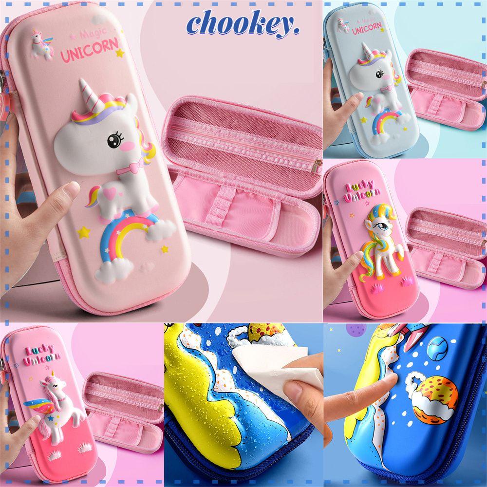 CHOOKEY Túi Đựng Bút Bằng EVA Chống Nước In Hoạt Hình 3D Dễ Thương Cho Bé Gái