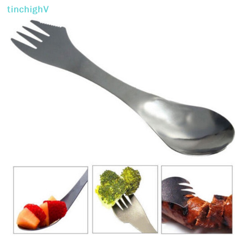 LIXADA Muỗng Nĩa Mini 3 Trong 1 Bằng Titan Dùng Cho Cắm Trại